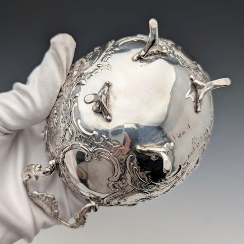 約 1900 年德國古董 800 銀雙柄碗 140 克