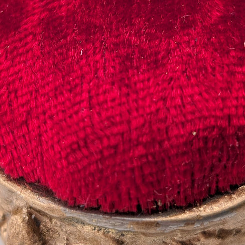 20 世紀 20 年代古董黃銅椅子懷錶架,配有紅色天鵝絨床單