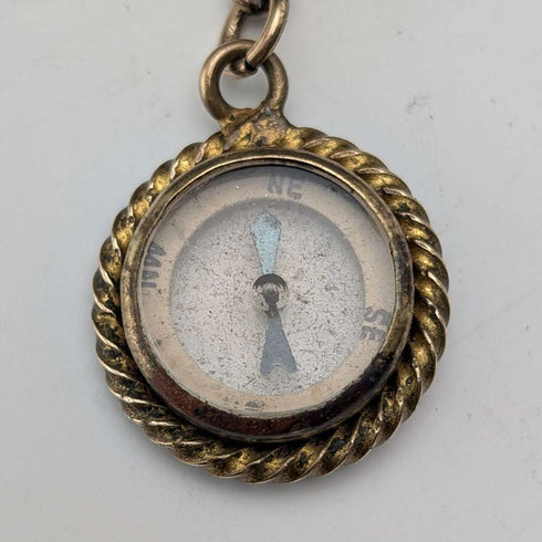 Antique Rold Gold Fancy Link Albert Chain Compass Fob