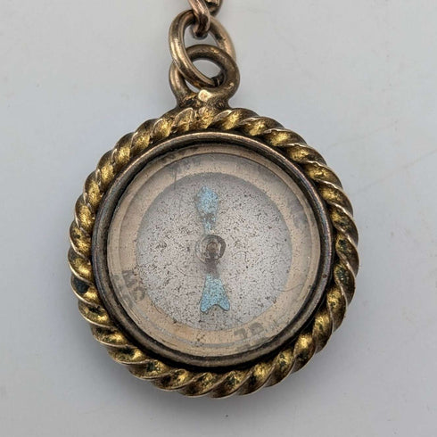Antique Rold Gold Fancy Link Albert Chain Compass Fob