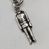 Circa 1900 British Antique Sterling Silver Albert Chain 45g Soldier Fob