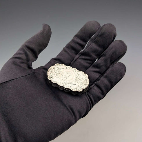 1877年 英国アンティーク 純銀製ヴィネグレット 20g Frederick Marson