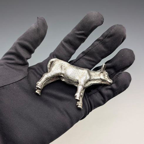 英国 純銀製 仔牛ミニチュア フィギュリン 140g J B Plating Co