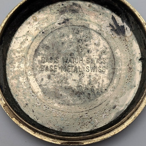 ヴィンテージ スイスBASIS 小型フォブウォッチ 懐中時計 チェーン付 動作良好