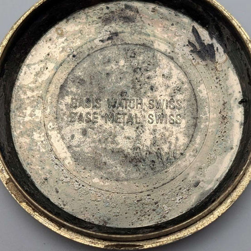 ヴィンテージ スイスBASIS 小型フォブウォッチ 懐中時計 チェーン付 動作良好