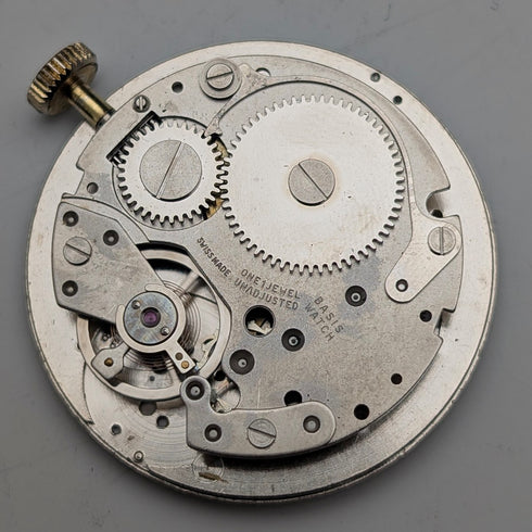 ヴィンテージ スイスBASIS 小型フォブウォッチ 懐中時計 チェーン付 動作良好