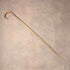 1920s British antique brown shaft, curved handle, sterling silver decoration, walking stick, 89cm