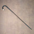Antique British bone decorated curved handle leather wrapped iron shaft walking stick 89cm
