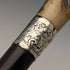 Circa 1900 British antique black shaft L-shaped antler handle walking stick 75cm