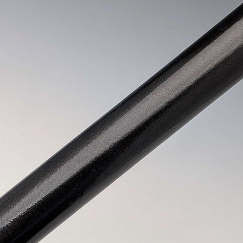 Circa 1900 British antique black shaft L-shaped antler handle walking stick 75cm