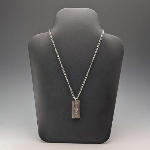 1977 British sterling silver jubilee ingot pendant 31g with necklace Ralph Weston