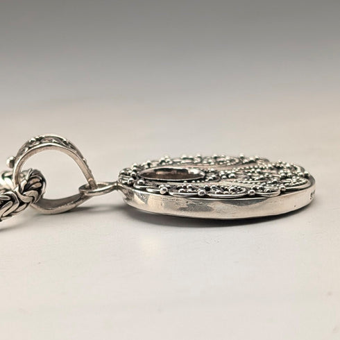 ヴィンテージ 純銀ペンダント& 純銀ビザンチンチェーンネックレス 計47g SUARTI