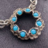 Vintage sterling silver turquoise glass and marcasite necklace 23g