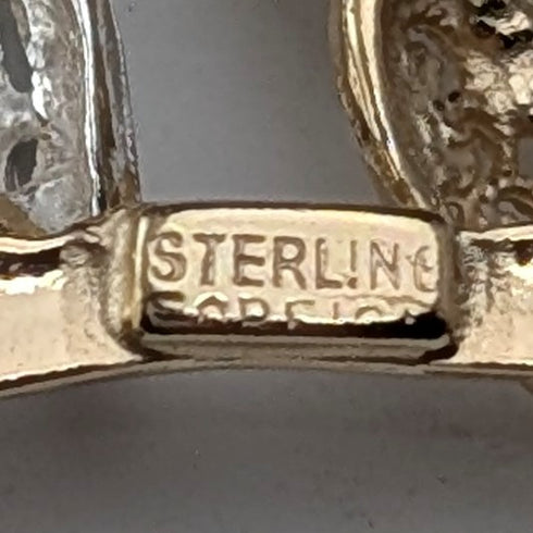 ヴィンテージ ヴェルメイユ純銀製 小鳥 ラブバードブローチ