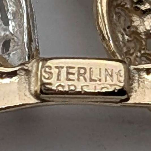 Vintage Vermeil Sterling Silver Lovebird Brooch