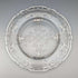 Antique American silver overlay floral decorated glass plate, 27cm diameter