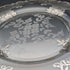 Antique American silver overlay floral decorated glass plate, 27cm diameter