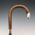 1914 British antique brown shaft, curved handle, pure silver decorated walking stick, 85cm, J Howell & Co.