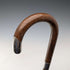 1914 British antique brown shaft, curved handle, pure silver decorated walking stick, 85cm, J Howell & Co.