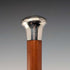 1924 British antique tan shaft sterling silver rondelle handle walking stick 91cm