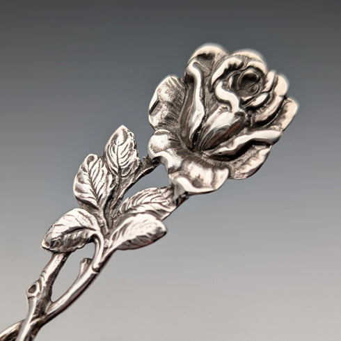 ヴィンテージ コンチネンタルシルバー製 バラ装飾 ペストリーサーバ 40g