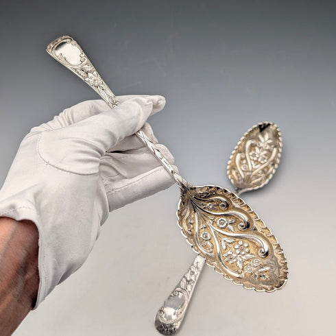 1803年 英国ジョージアン アンティーク 純銀製 ベリースプーン ペア Thomas Wallis II