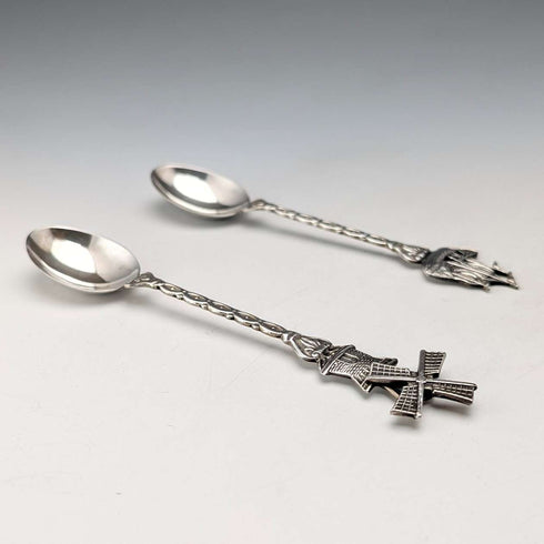 1967 Dutch Vintage Continental Silver Teaspoon Pair, Total 25g
