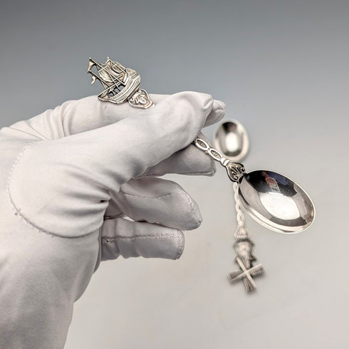 1967年荷蘭復古歐陸銀茶匙一對,共25克