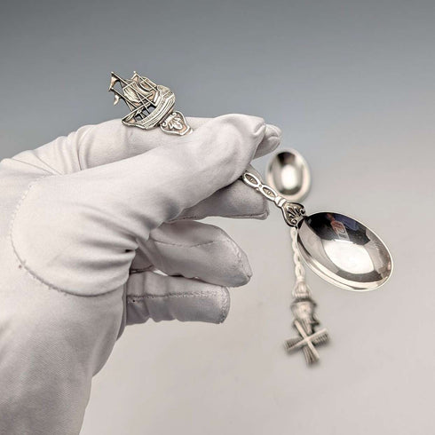 1967 Dutch Vintage Continental Silver Teaspoon Pair, Total 25g