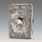 1898 British antique sterling silver double-sided extra thick card case 127g relief decoration Joseph Gloster Very good condition