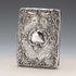 1898 British antique sterling silver double-sided extra thick card case 127g relief decoration Joseph Gloster Very good condition