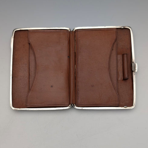 1898年英國古董純銀雙面超厚卡盒 127克浮雕裝飾 Joseph Gloster 狀況極佳