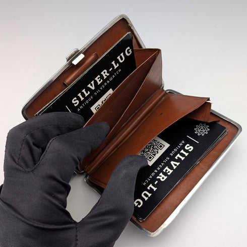 1898年英國古董純銀雙面超厚卡盒 127克浮雕裝飾 Joseph Gloster 狀況極佳