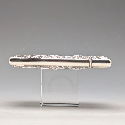 1897 年英國古董浮雕天使雕塑純銀卡片盒 79 克 William Comyns