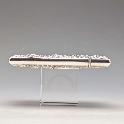 1897年 英国アンティーク レリーフ天使彫刻 純銀製カードケース 79g William Comyns