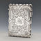 1901 British antique scroll engraved sterling silver card case 68g WILLIAM M. HAYES