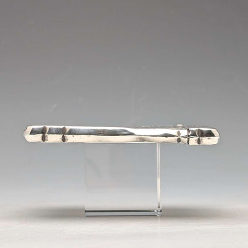 1901 British antique scroll engraved sterling silver card case 68g WILLIAM M. HAYES