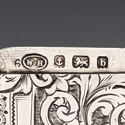 1901 年英國古董捲軸雕刻純銀卡片盒 68 克 WILLIAM M. HAYES