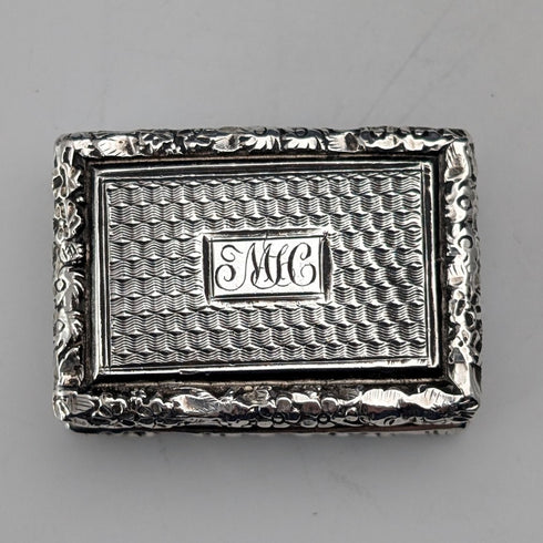 1824 British Antique Sterling Silver Vinaigrette 19.5g John Bettridge