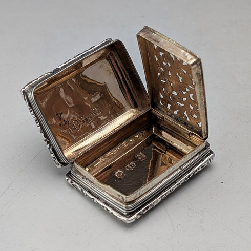 1824 British Antique Sterling Silver Vinaigrette 19.5g John Bettridge