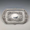 Mid-Victorian British antique silver plate relief carved square dressing table tray