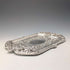 Mid-Victorian British antique silver plate relief carved square dressing table tray
