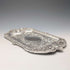 Mid-Victorian British antique silver plate relief carved square dressing table tray