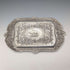 Mid-Victorian British antique silver plate relief carved square dressing table tray