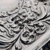Circa 1900 British antique silver plate relief carved square dressing table tray