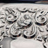 Circa 1900 British antique silver plate relief carved square dressing table tray