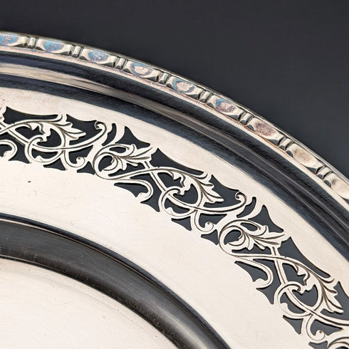 Antique British silver plated oval breadboard by Briddon Brothers