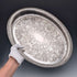 Vintage British silver plate oval gallery tray, 40cm wide