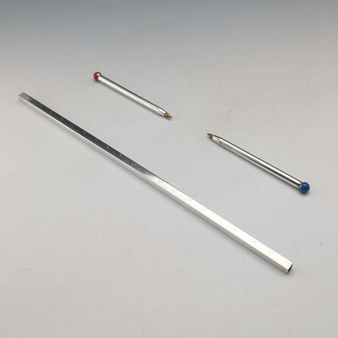 1975 British vintage sterling silver ruler and ballpoint pen William Manton with case