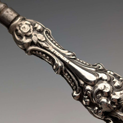Early 20th century American antique sterling silver handle button hook